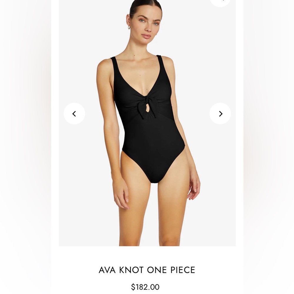 Robin Piccone Ava Knot Black One-Piece Swimsuit